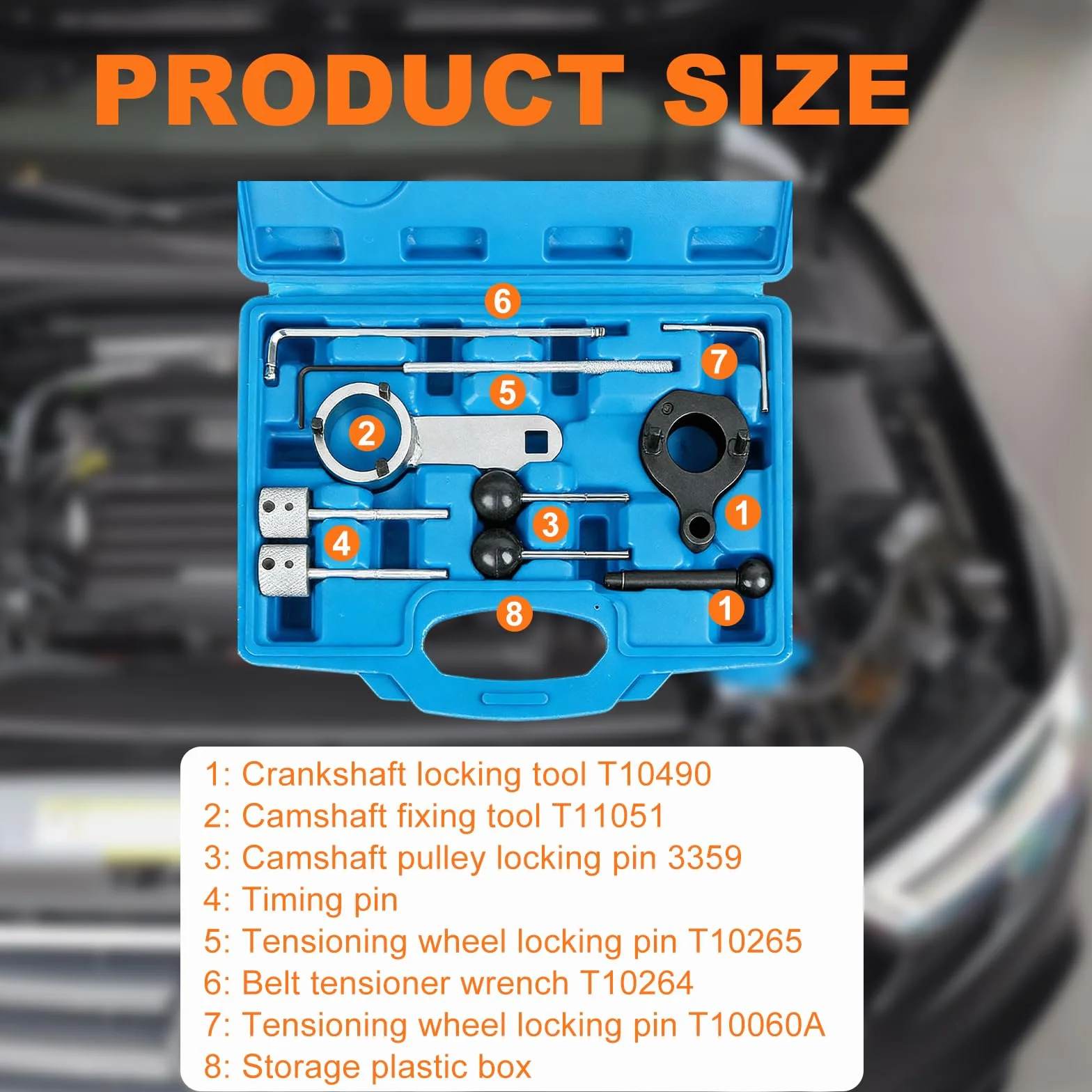GBKDQQ Set di attrezzi di regolazione del motore 10 pezzi cinghia dentata per VW VAG