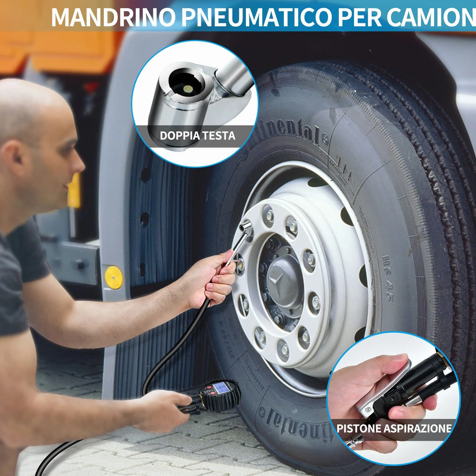 ENDARK Manometro Pressione Gomme Digitale Professionale per Gonfiaggio Pneumatici Auto Moto Camion Bici