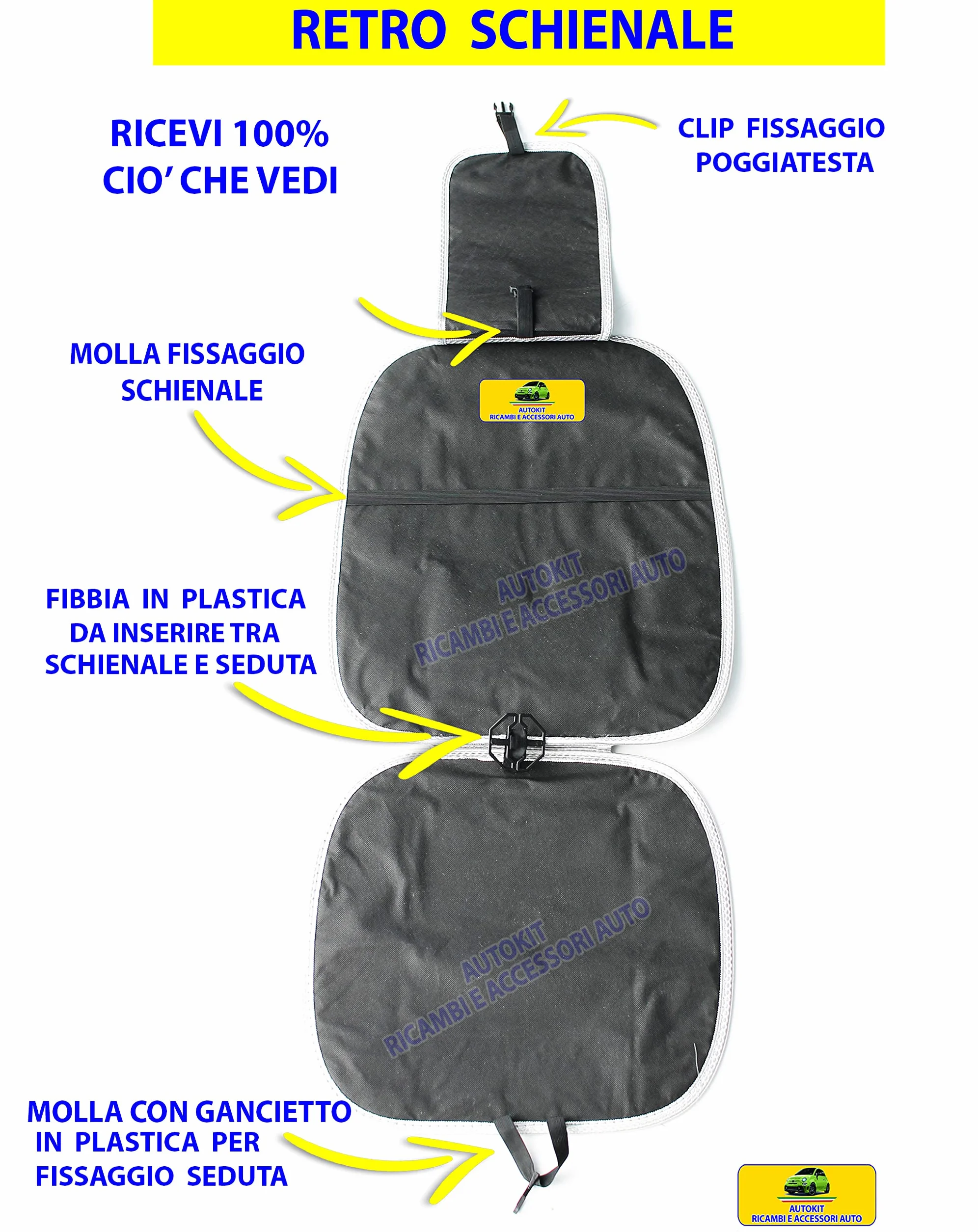 Schienali Copri sedile per auto Estivo Fresco in Fibre Naturale di Bambù Coppia 2 PZ