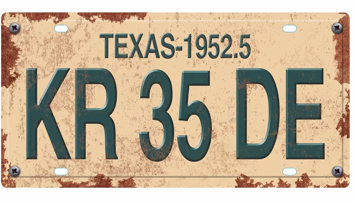 - Confezione da 10 targhe automobilistiche USA Anni '40/'50 - Replica Vere targhe Americane con Effetto Consumato (OLD4)