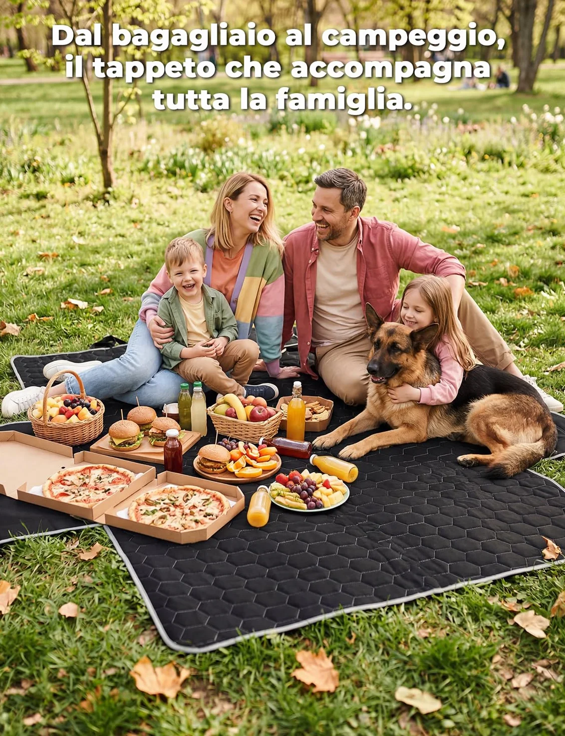 Oasser Telo Auto per Cani Bagagliaio con 2 Tasche Grandi,Impermeabile,Antiscivolo,Antipolvere,185 x 103 cm con Protezione Laterale e Paraurti,Lavabile in lavatrice,Universale per Auto e SUV Nero