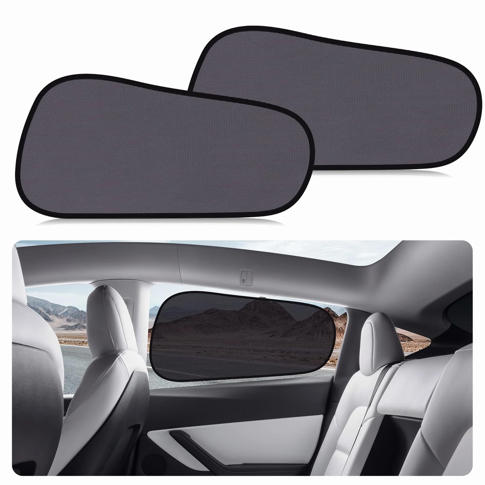 ZATOOTO Set di 2 Parasole per Auto Tesla Model Y con Protezione UV