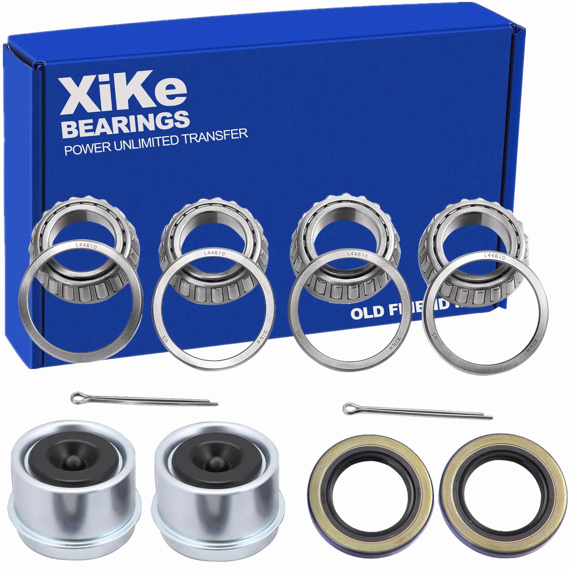 XiKe 2 set adatto per kit di cuscinetti per mozzo ruota da 1-1/16 ", L44649/L44610 e 12192TB guarnizione OD 1,980", copertura antipolvere e coppiglia, rotativo silenzioso ad alta velocità e durevole.