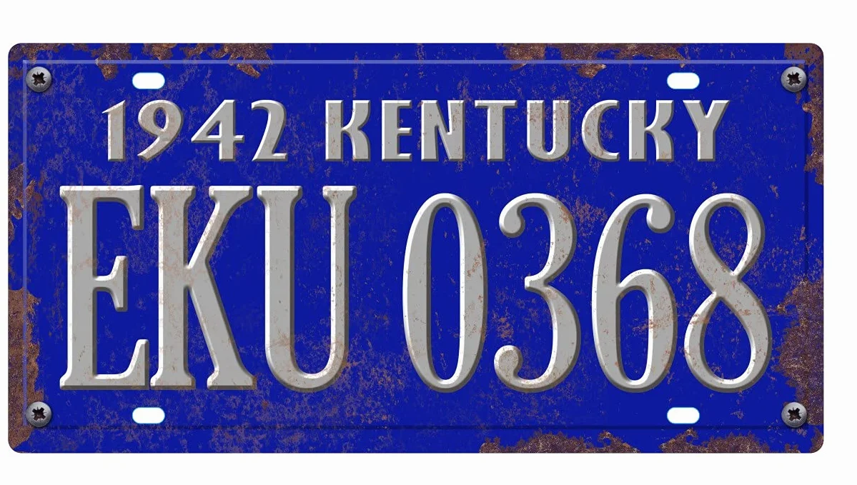 - Confezione da 10 targhe automobilistiche USA Anni '40/'50 - Replica Vere targhe Americane con Effetto Consumato (OLD4)
