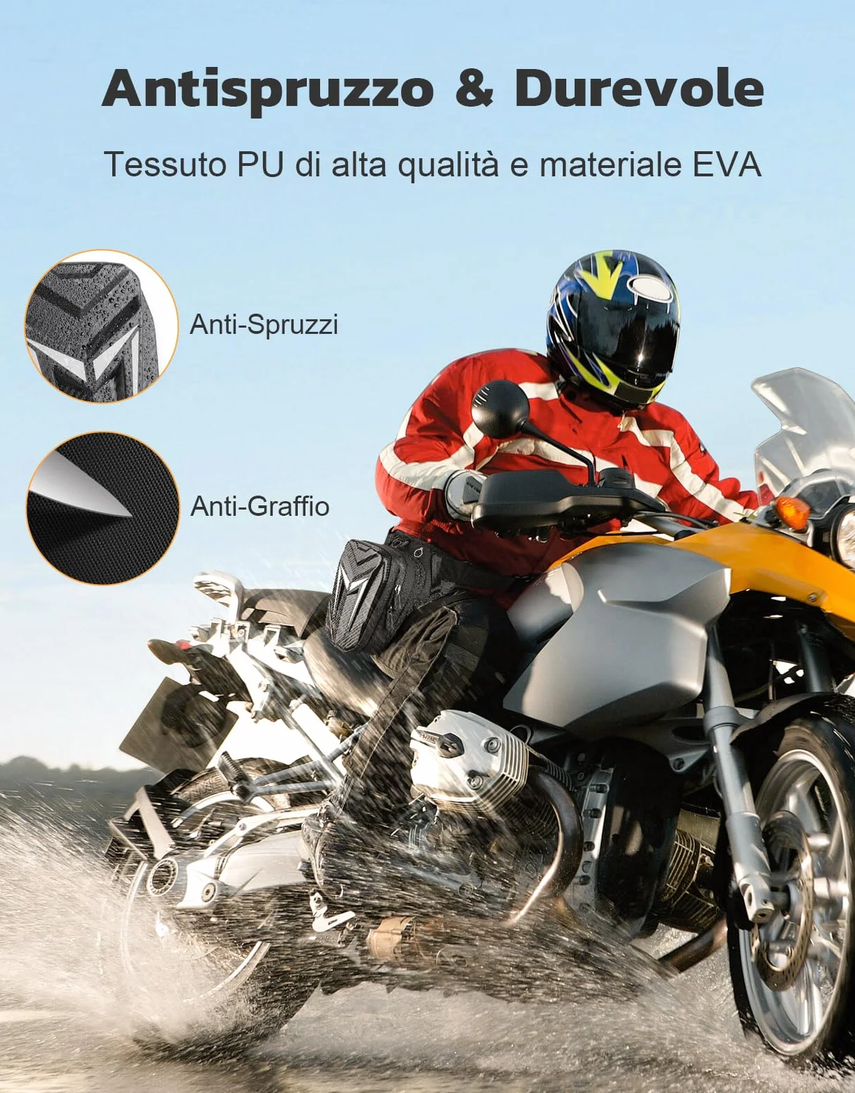 Mohard Marsupio Moto Espandibile EVA Borsa Cintura Cosciale Regolabile Borse Serbatoio Moto Striscia Riflettente