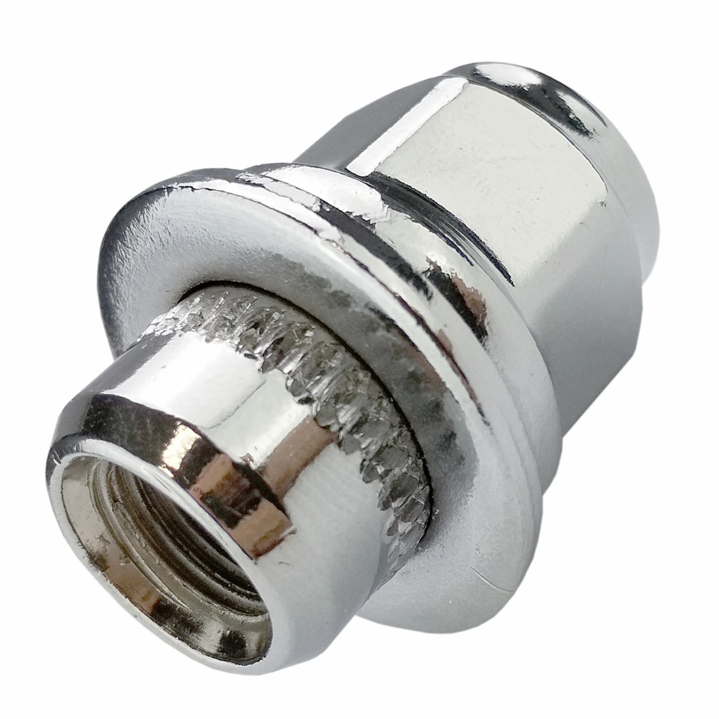 Dado per ruota M12x1,25 chiuso cromato con supporto piatto mobile 21mm Nissan
