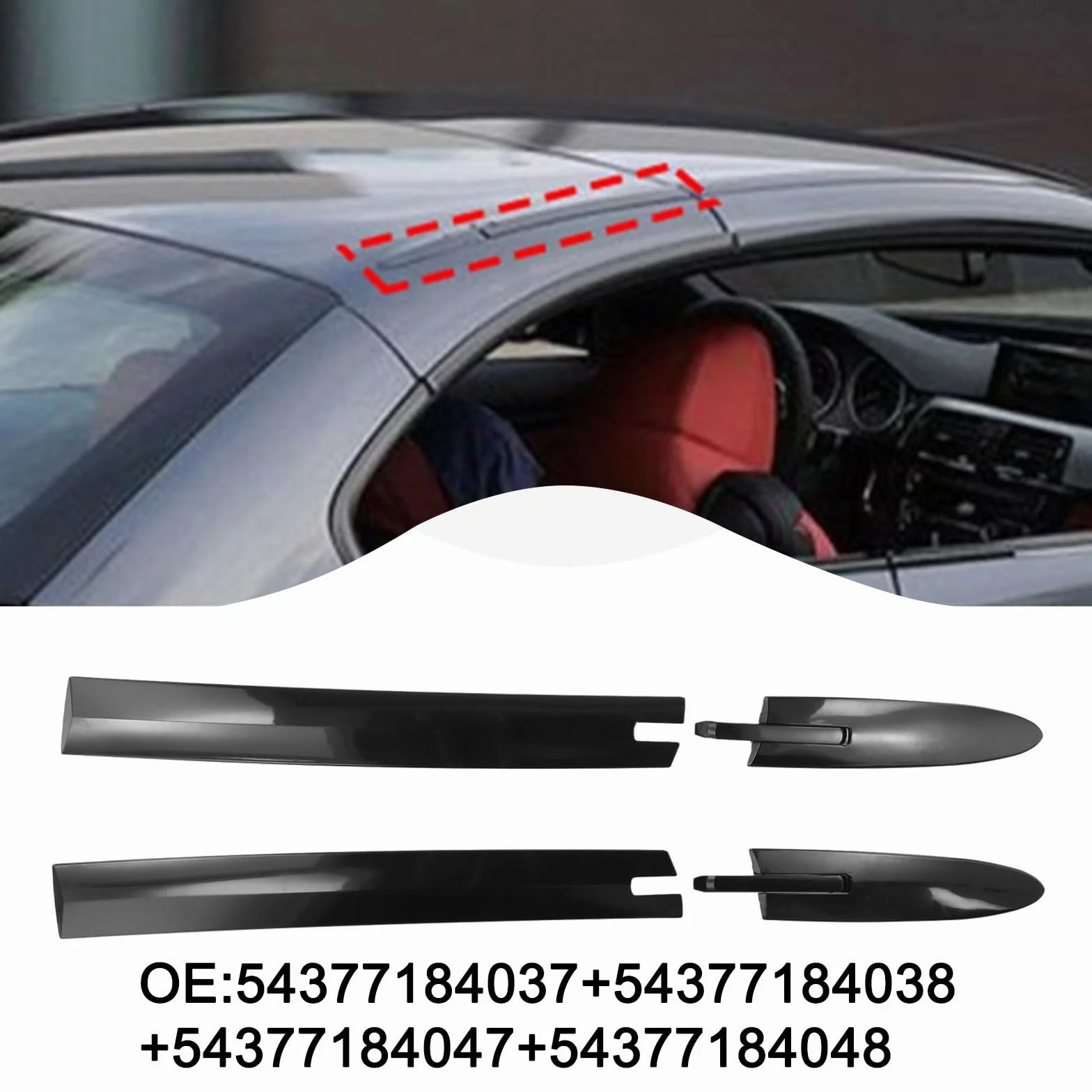4 coperture per cerniera superiore serie 3 E93, serie 4 F33 F83 per convertibile, OE 54377184037