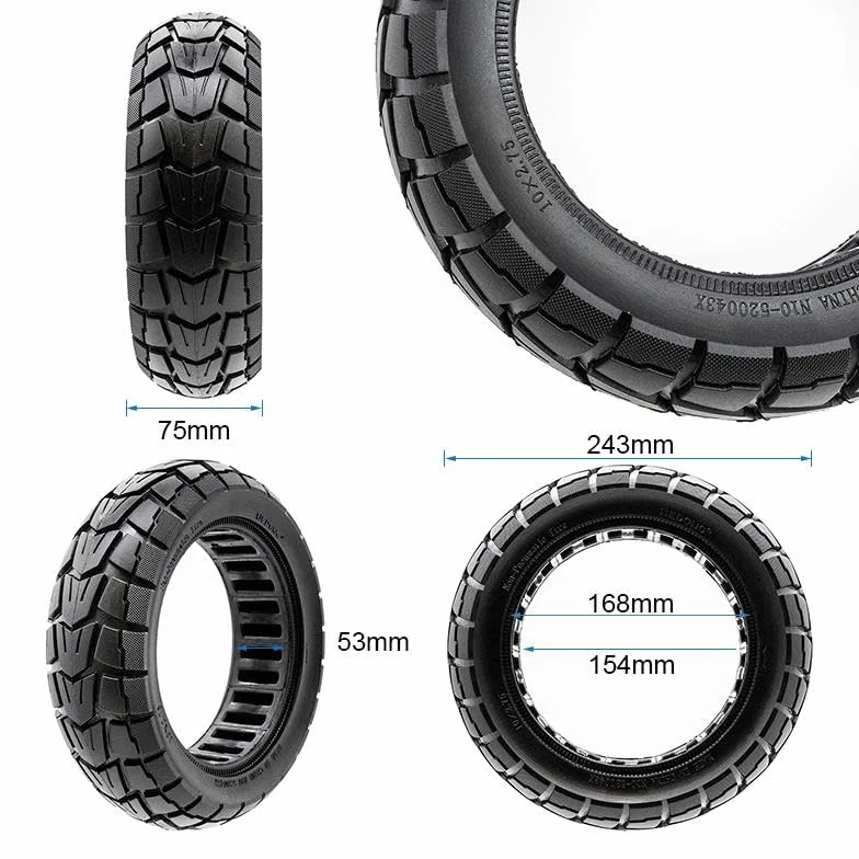 eWheel - Ruota massiccia 10 x 2,75 6,5/B54 offroad per scooter elettrico ad alta resistenza per uso quotidiano migliore presa e stabilità in viaggio urbano