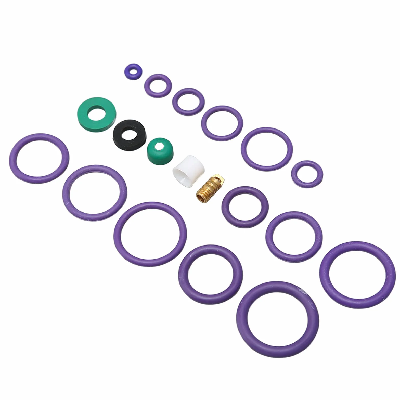 Kit di Guarnizioni per di Aria Condizionata 225PCS Set di Guarnizioni O-ring per Condizionatore D'aria per Auto Assortimento di 14 Misure con Distanziatore a Rondella per