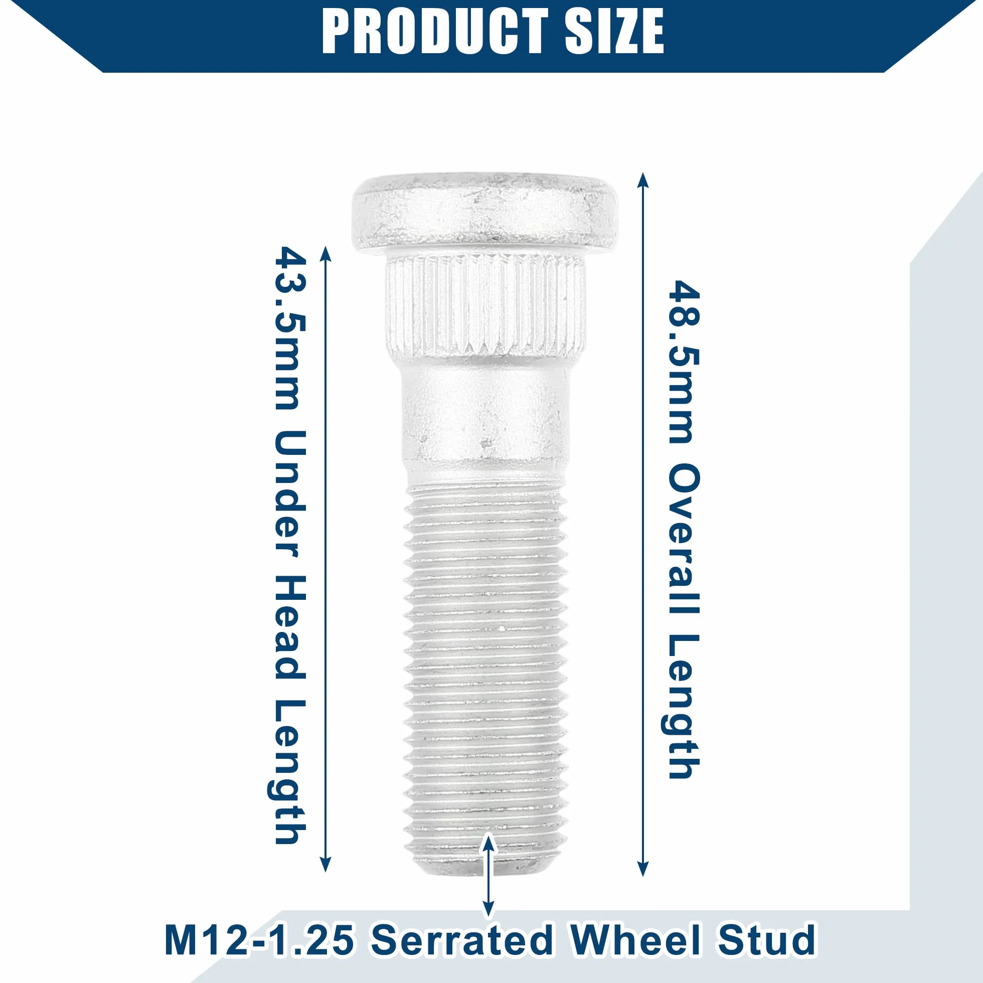 A ABSOPRO No.28365FE001 Bulloni per perno ruota M12-1.25 per Subaru e per Toyota, confezione da 10 pezzi