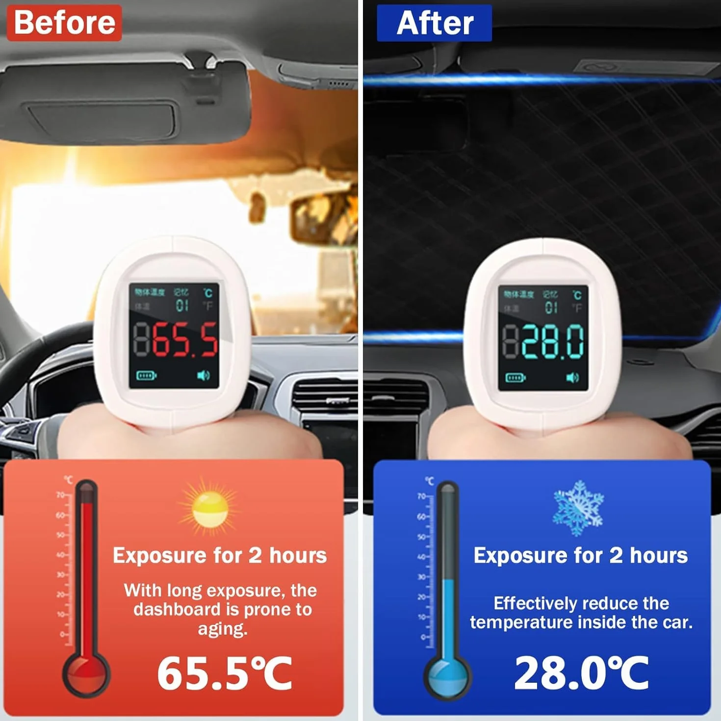 Parabrezza Auto Anti UV Copri Parasole Magnetico Adatto Maggior Parte Veicoli