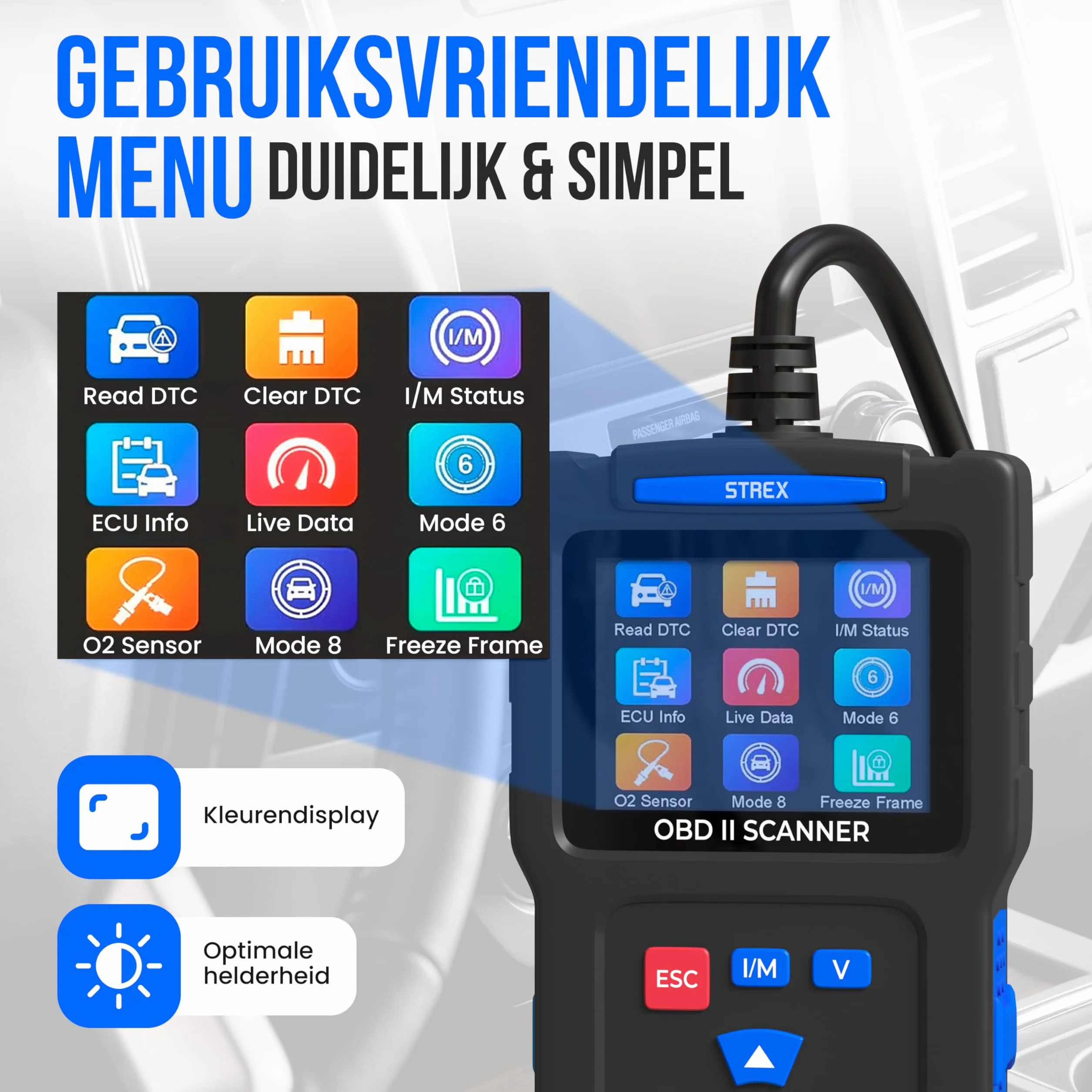 Strex OBD2 Scanner Auto Diagnostica Lettura Automatica Rimozione Malfunzionamento Motore
