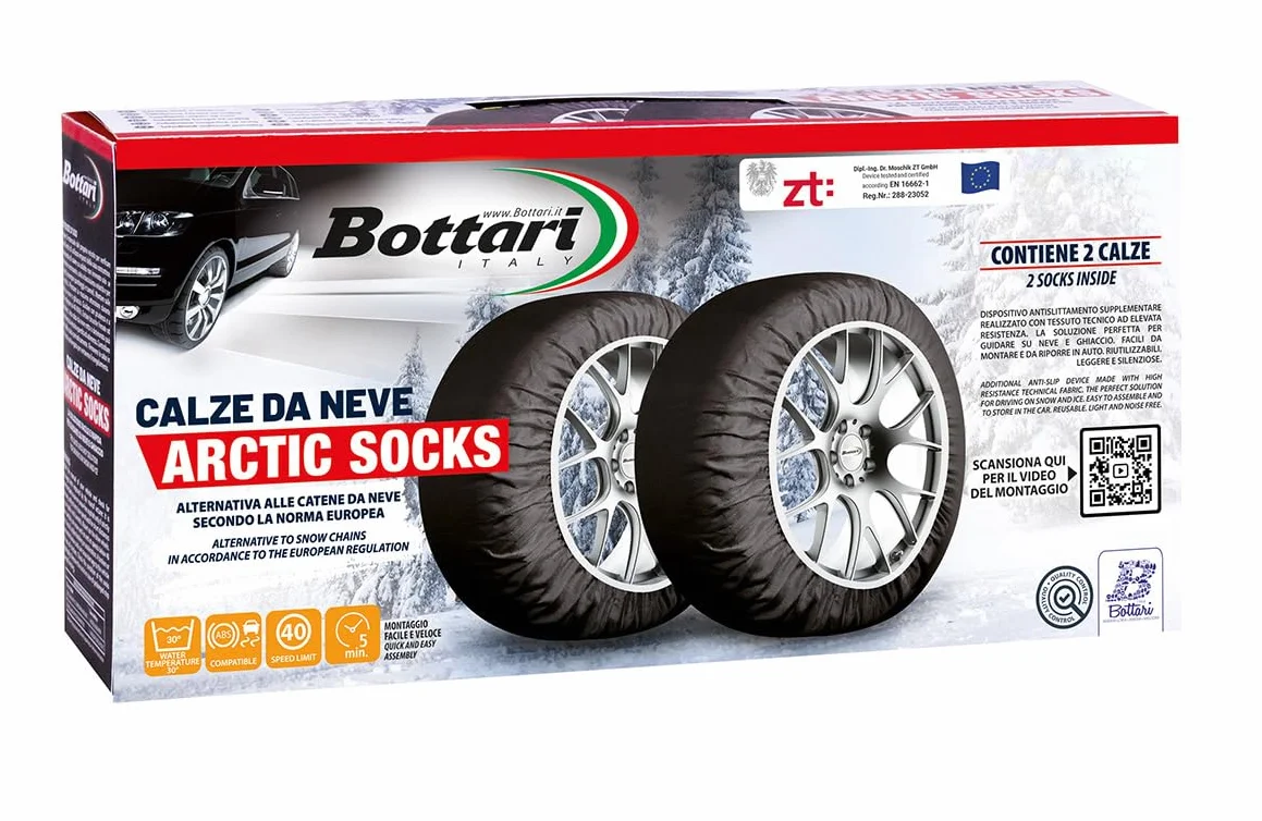 Bottari Calze da Neve Omologate Italia Arctic Socks 2 Calze Taglia M Nero R13-R19