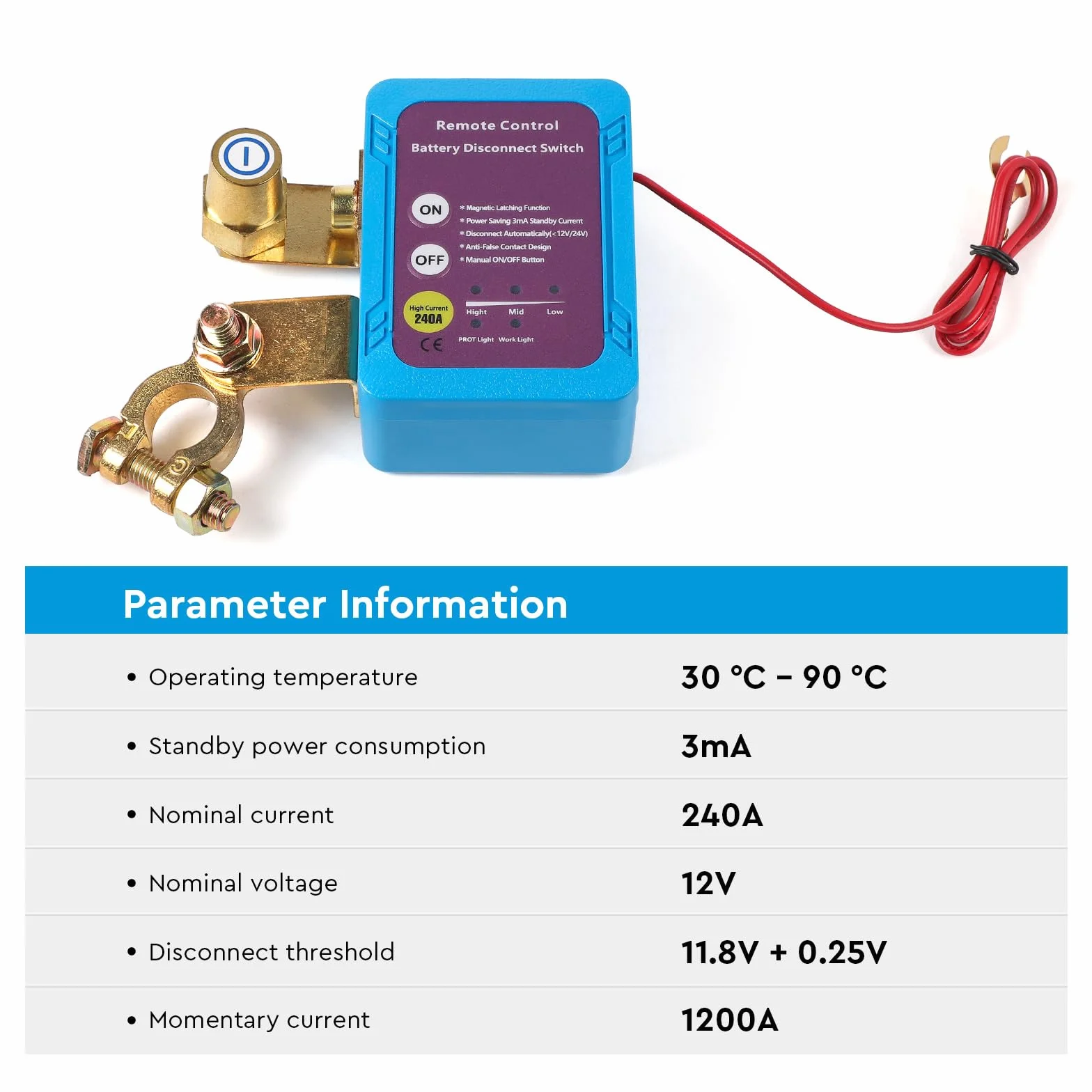CPROSP Stacca Batteria con Telecomando 12V, Staccabatteria Automatico, Remoto Antifurto Auto Stacca Batteria, per Auto RV ATV Camion Barca