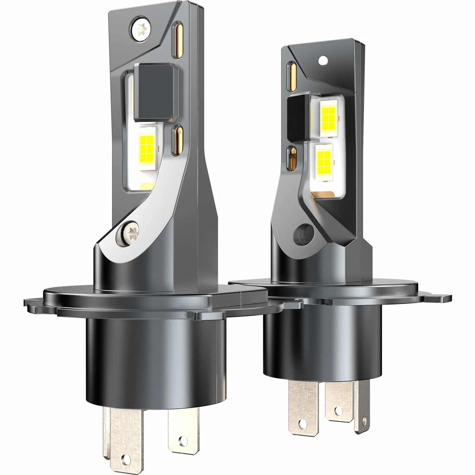 H4 LED 20000lm 100W, Lampadine Per Fari Auto e Moto, Kit Lampadina 12v per Abbaglianti o Anabbaglianti, Dimensioni 1:1 Alogena, Plug and Play, Luce Bianca 6500k, 2 Lampade LED H4