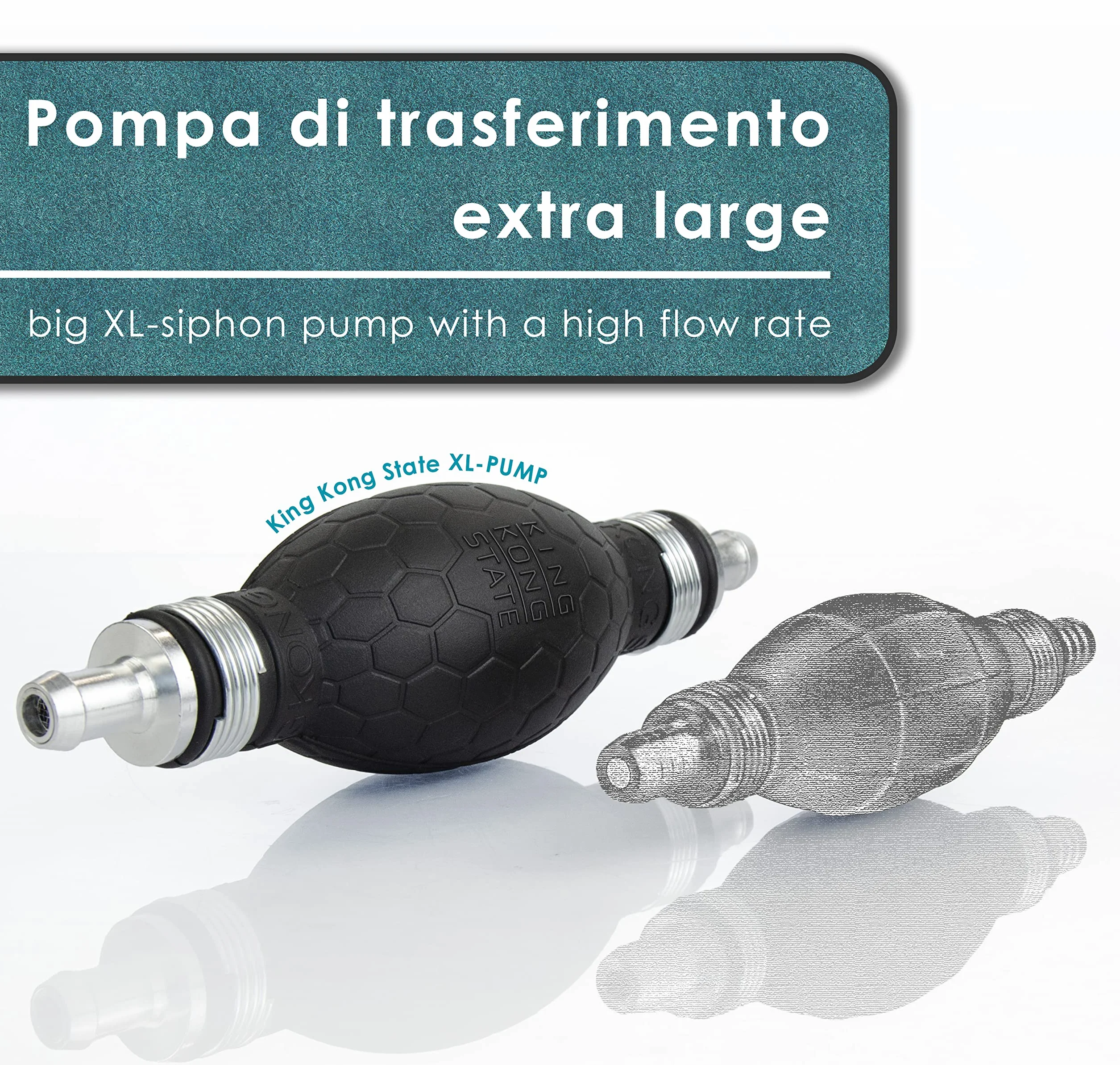 King Kong State Pompa manuale di trasferimento XL per acqua, benzina, gasolio