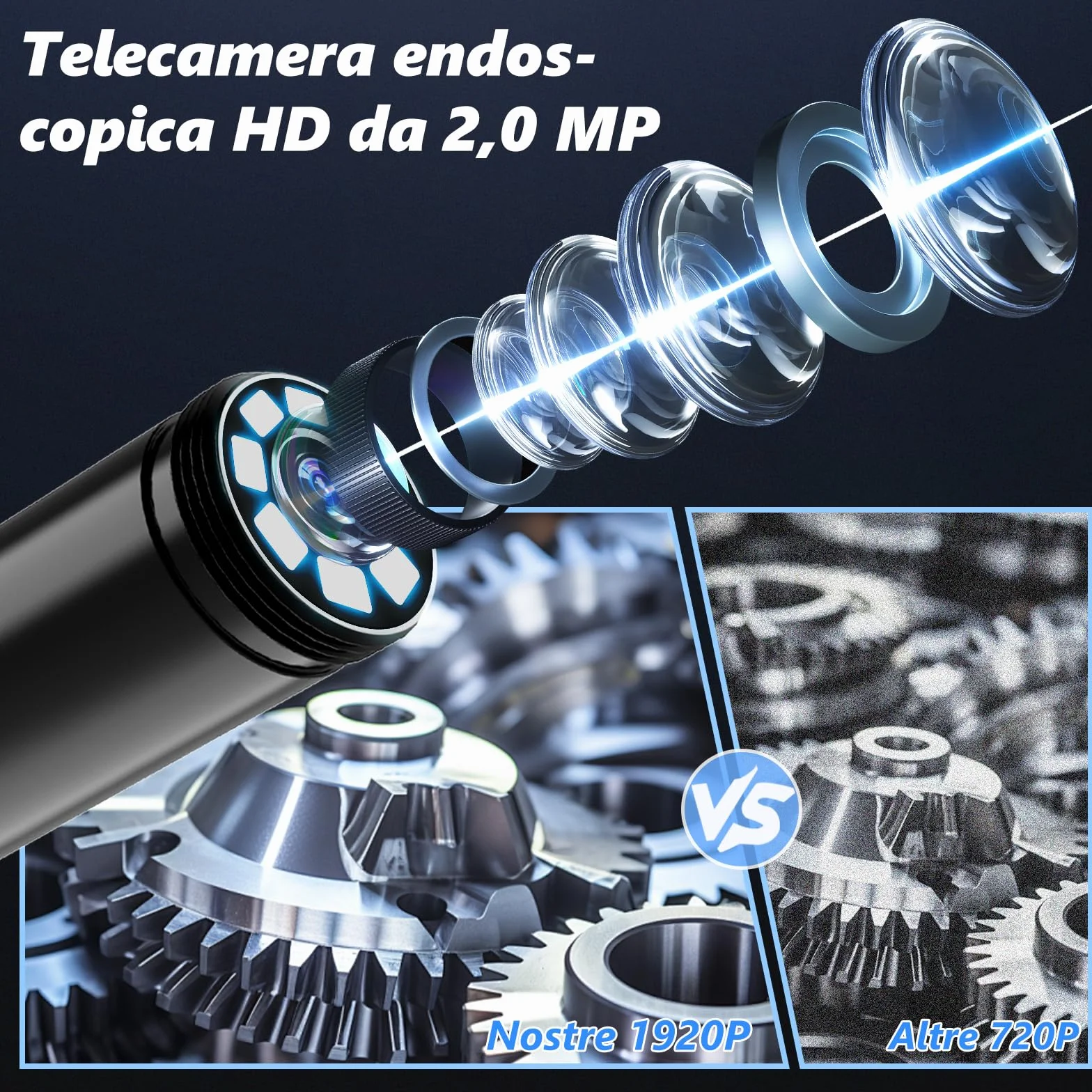 Telecamera di ispezione endoscopica 1920P IP67 impermeabile USB No WiFi per Android