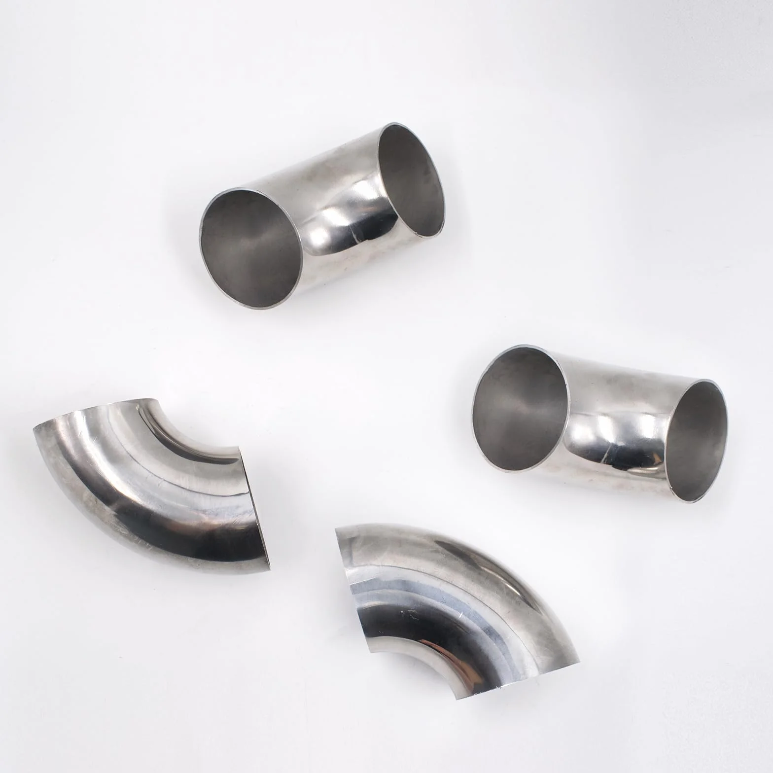 4 pezzi arco in acciaio inox 90 gradi 63 mm OD tubo di scarico arco per collettore di scarico automobilistico, corrimano per scale, sistema di scarico