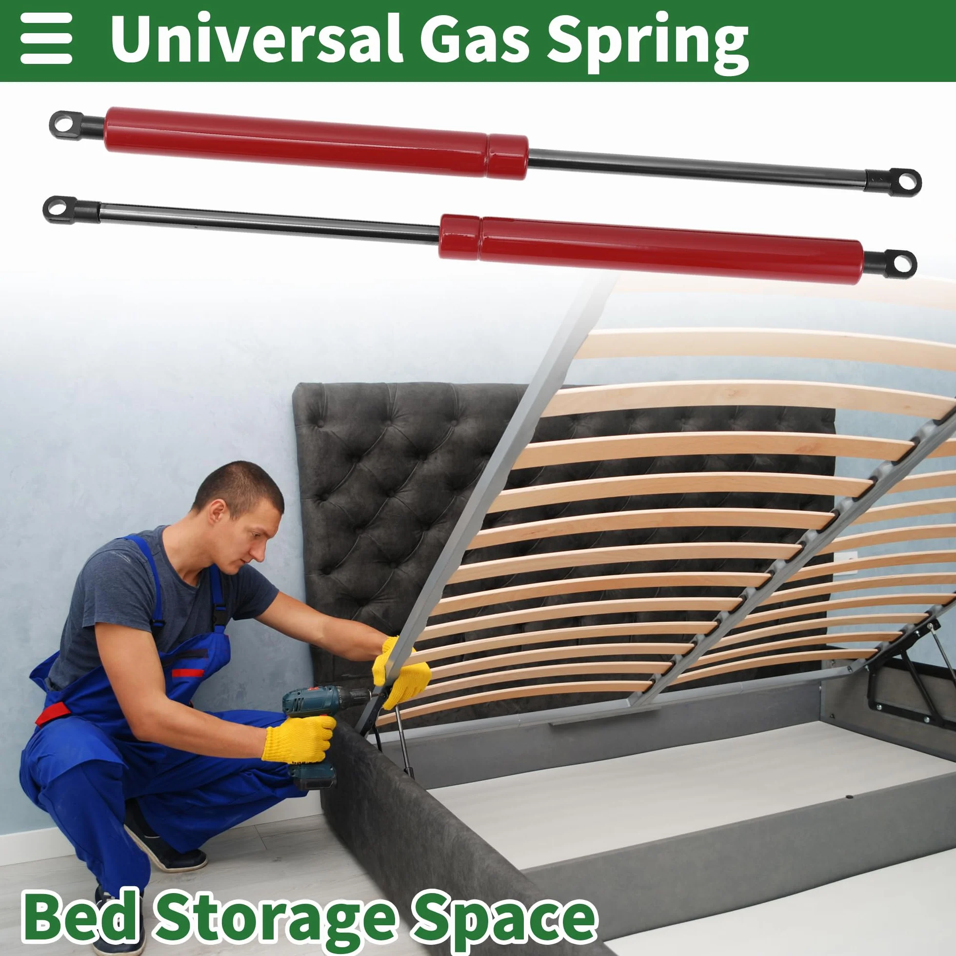 Motoforti 400mm/15.75" Pistoni a Gas 800N,Molle a Gas in Acciaio al Carbonio Rosso 2 Pz RV Auto Cassetta degli Attrezzi Coperchio Scatola di Stoccaggio Coperchio Porta Armadio
