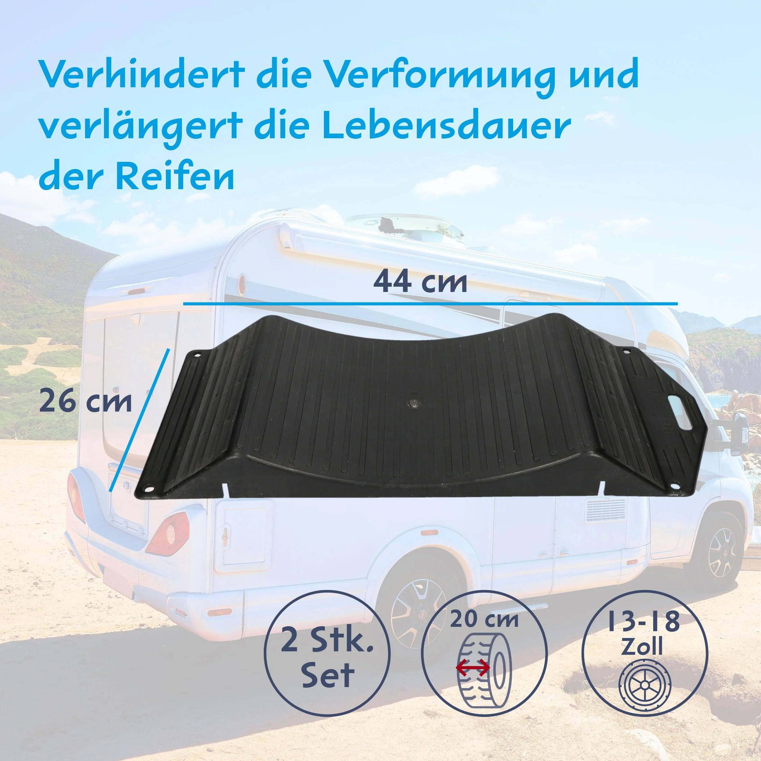 Cartrend Protezioni per Pneumatici Set 2 Pieghevoli per Roulotte Camper Rimorchi