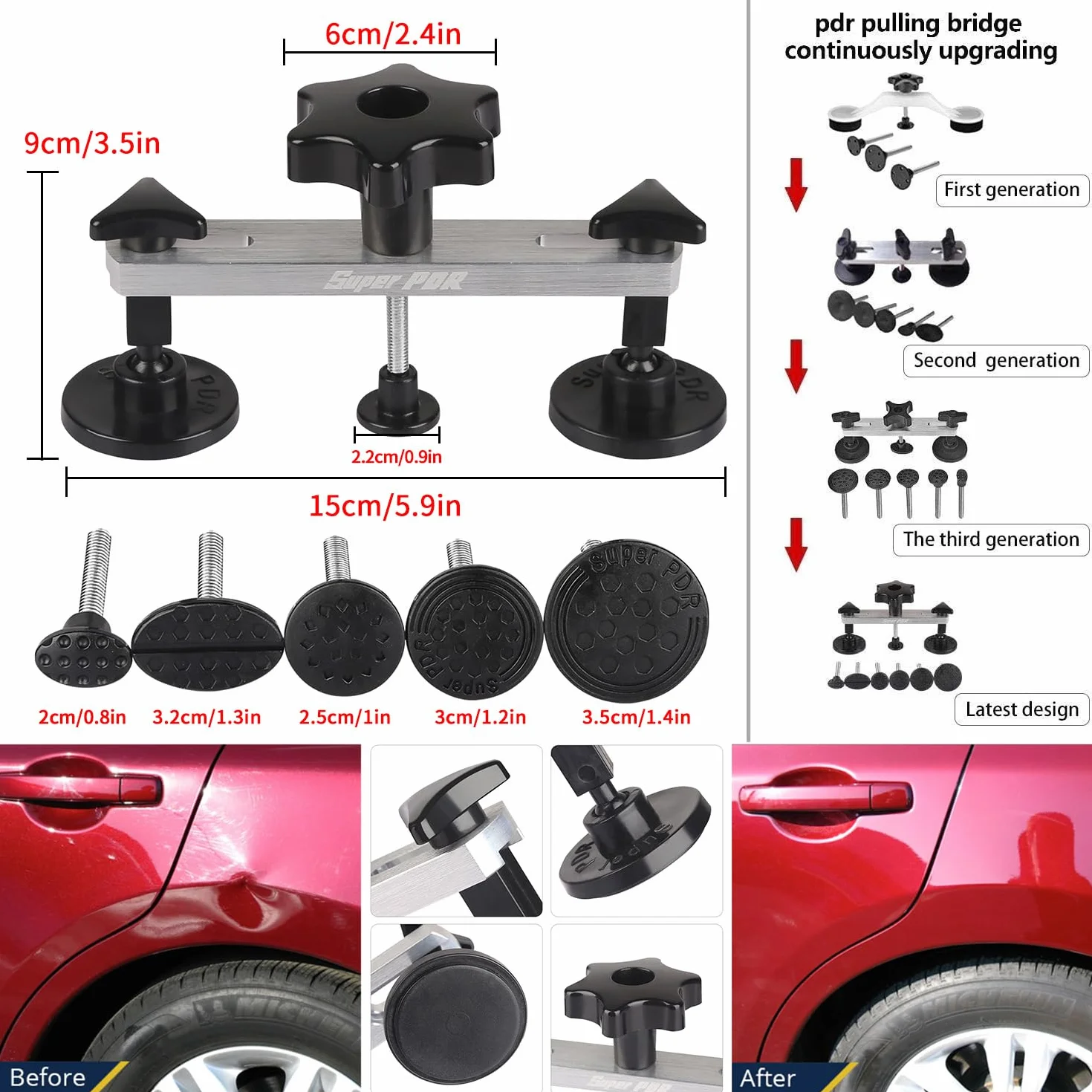 Kit di riparazione ammaccature auto, kit rimozione ammaccature e danni