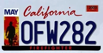 OPO 10 - Set di 7 targhe Metalliche per Auto USA - Repliche di targhe dei Veri Vigili del Fuoco Americani