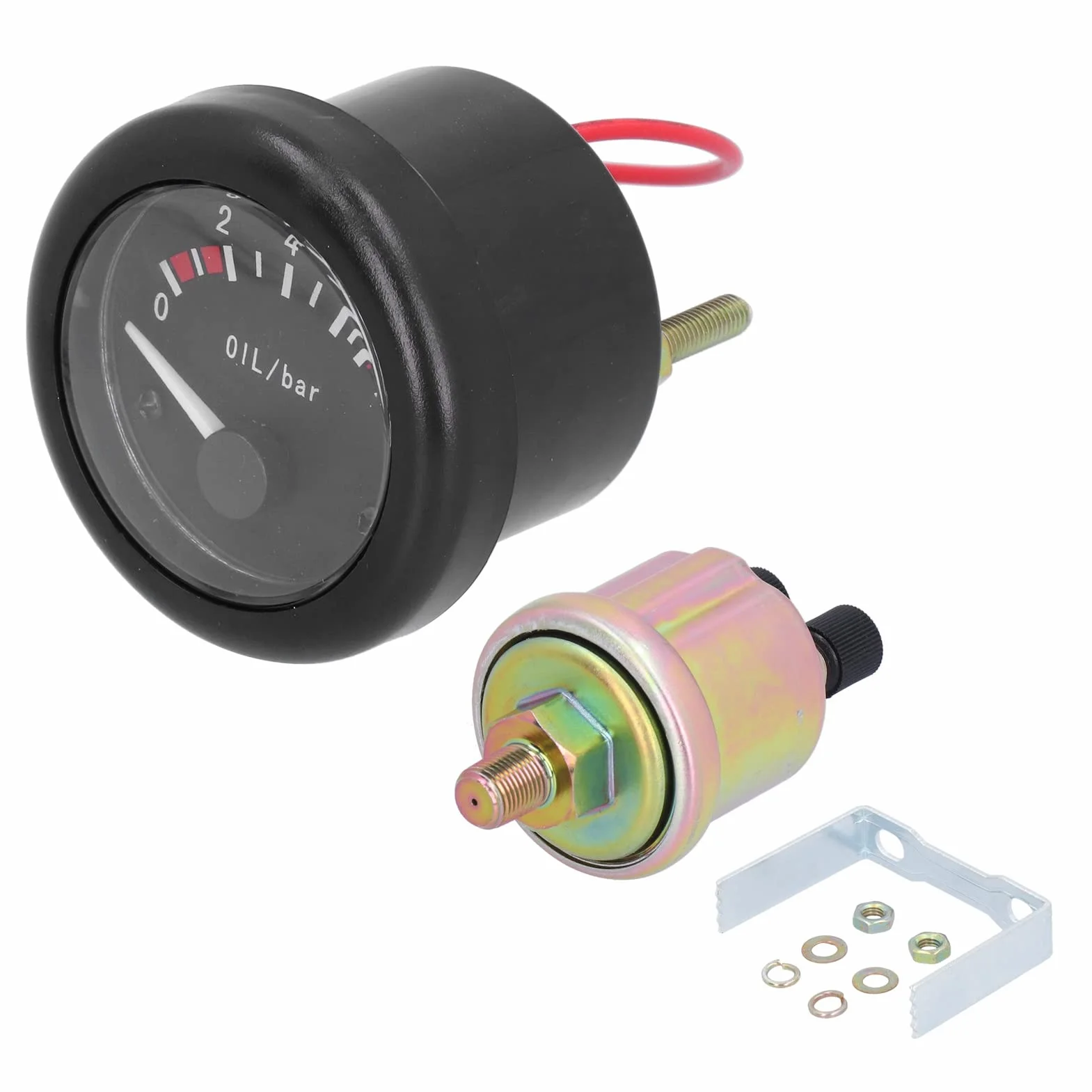 Aramox Manometro Dell'olio, Puntatore del Manometro Dell'olio per Motori Marini Retroilluminazione a LED con Spia del Sensore di Avvertimento 12V