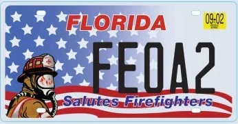 OPO 10 - Set di 7 targhe Metalliche per Auto USA - Repliche di targhe dei Veri Vigili del Fuoco Americani