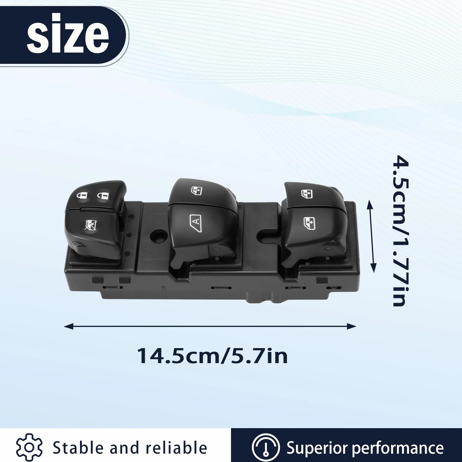 GRACEGALAXY Interruttore Alzacristalli Elettrico Pulsantiera Alzacristalli per Kadjar 2015-2021 25401-1766R 254011766R lato conducente 19 pin