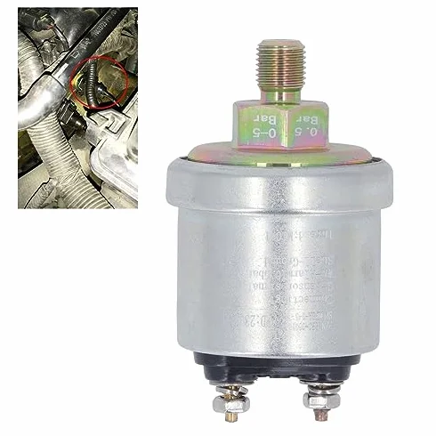 Sensore Pressione Olio per Motore Auto, 0-5 Bar, Attacco 1/8NPT e M10x1, Ottone, Trasmettitore per Manometro