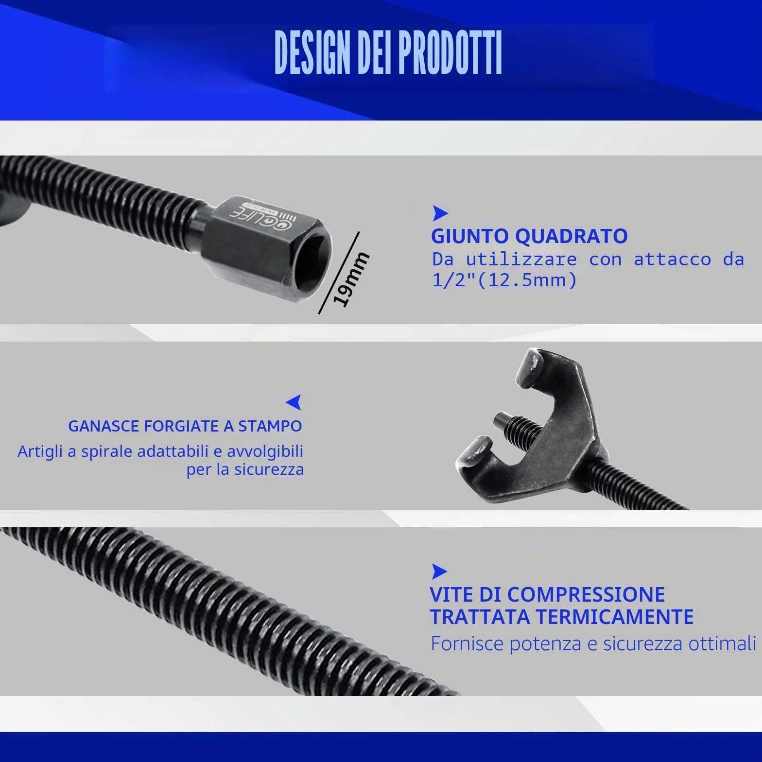 CCLIFE 2 Pezzi Compressore Molla Ammortizzatori per Auto Strumenti Estrattore Molle 370mm