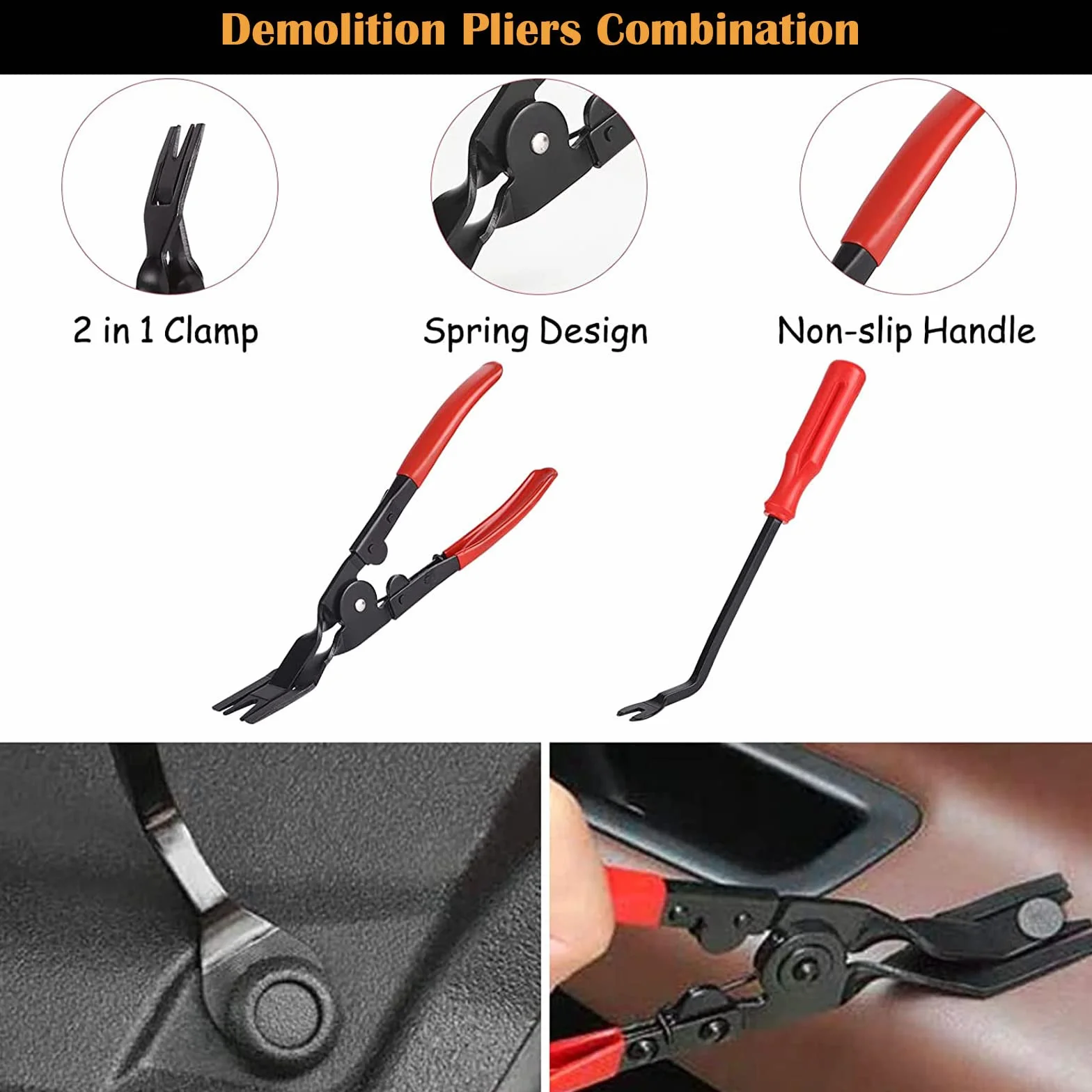 Kit Leve Smontaggio Interni Auto 280Pcs Attrezzi Smontare Plastiche con 120 Clips