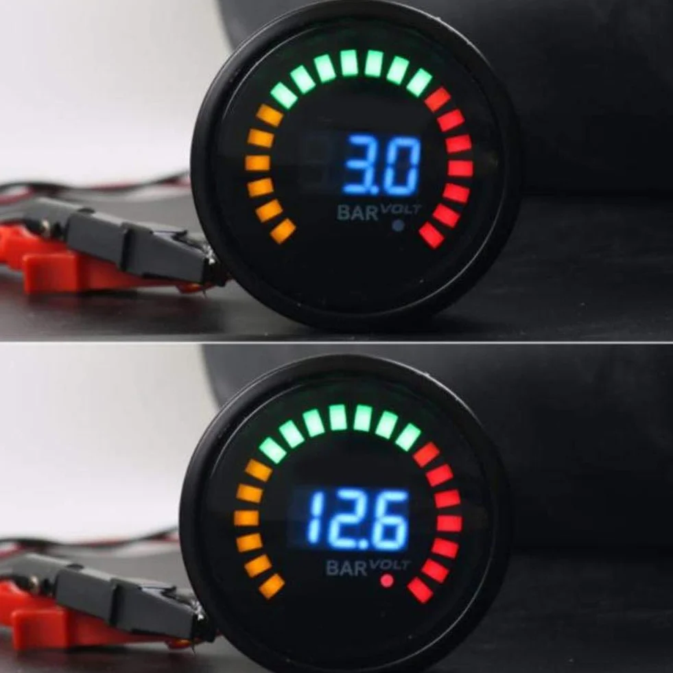 Manometro Turbo Goregri 1-3Bar, Manometro LED Turbo Boost Manometro con lente fumé d