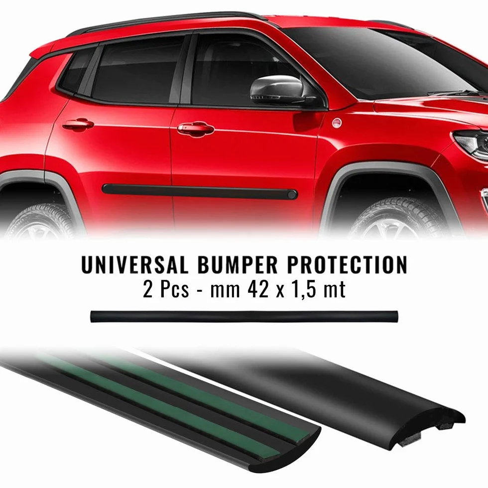 4R Quattroerre.it 12278 Modanature Bumper Paracolpi per Auto, 42 mm x 1,5 mt, 2 Pezzi