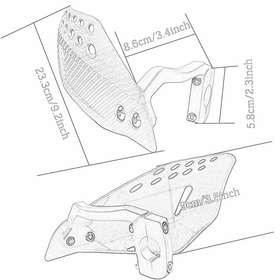 Paramani universali di ricambio con barra a spazzola 22 mm per moto da cross enduro ATV