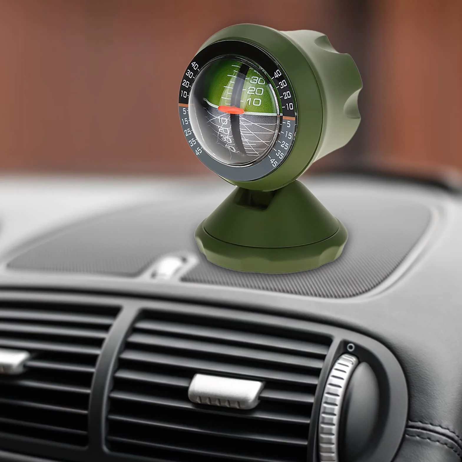 Tiiyee Inclinometro per Auto, Livello Bussola Guida Fuoristrada Indicatore Pendenza Multifunzione Strumento Sicurezza Stradale