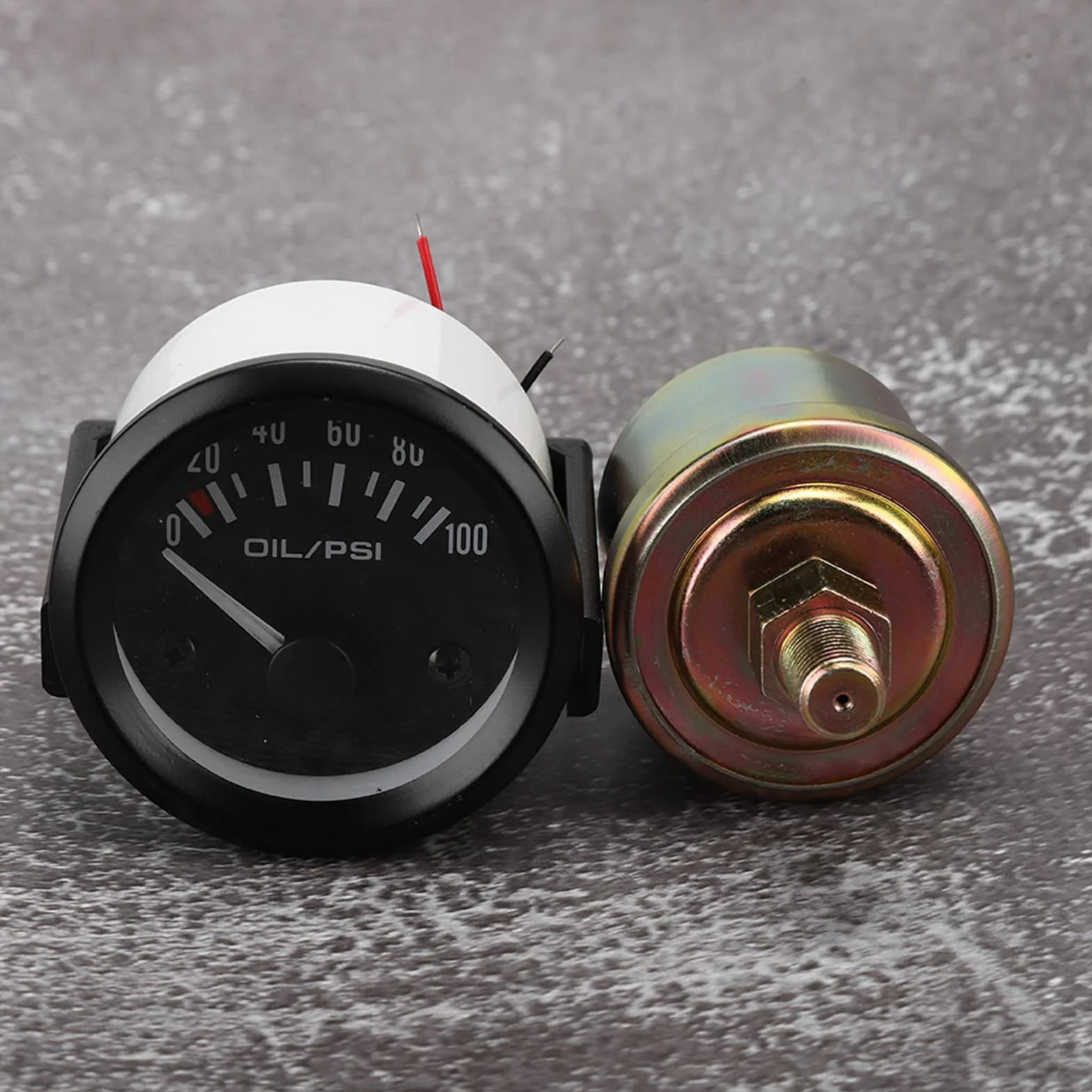 Manometro Olio, 52mm/2 Pollici 12V Indicatore Elettromagnetico per Manometro Olio Universale per Auto Misuratore Modificato Automaticamente