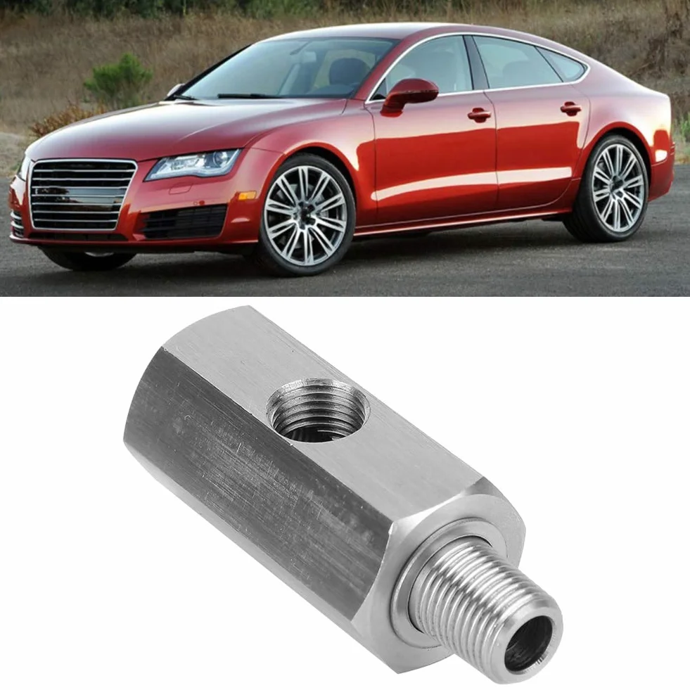 Aramox Adattatore Sensore Pressione Olio Manometro M10 in Acciaio Inossidabile, Tee to NPT Adapter Turbo Supply