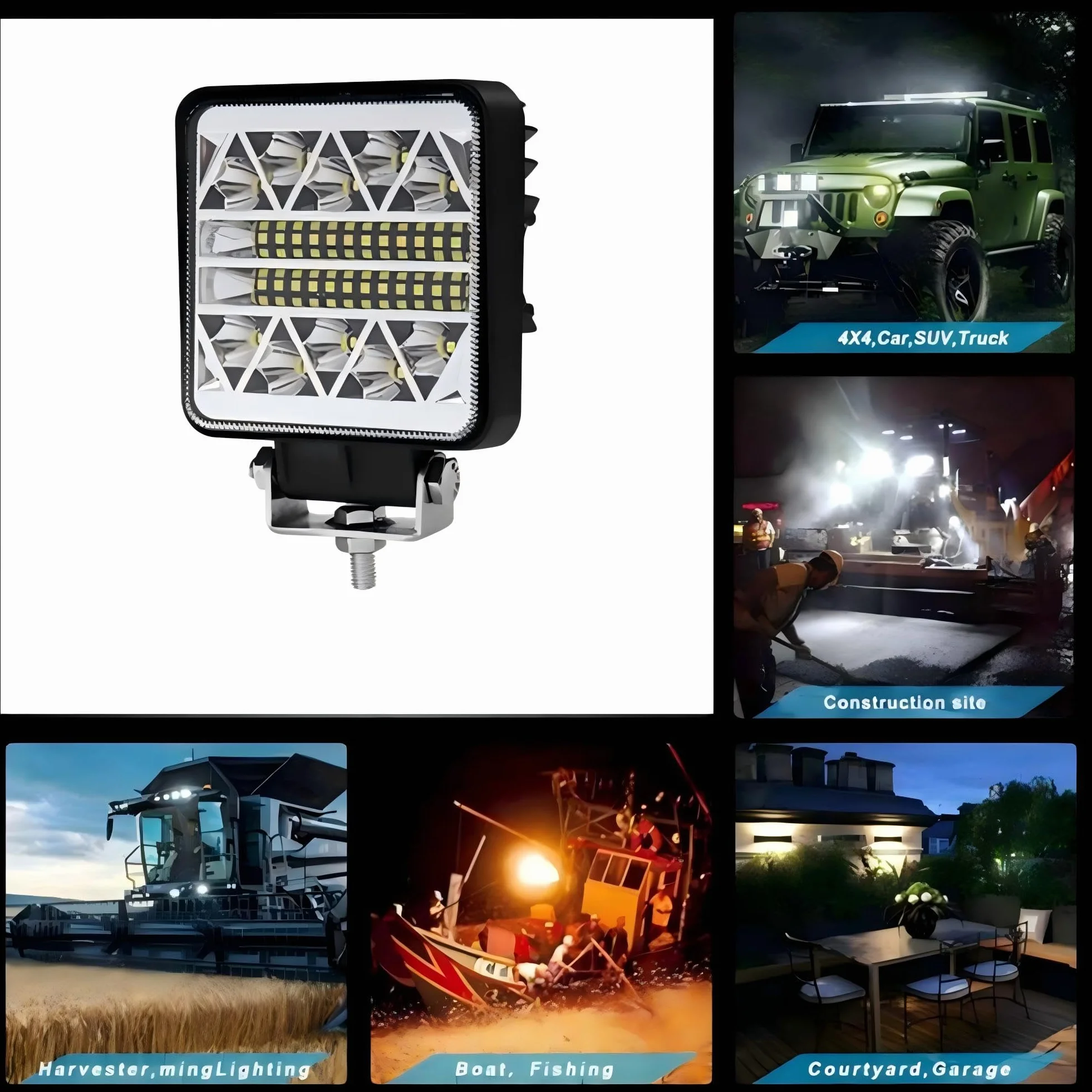 Faro da Lavoro a LED 2X102W 12V 24V per Trattore Camion Barca