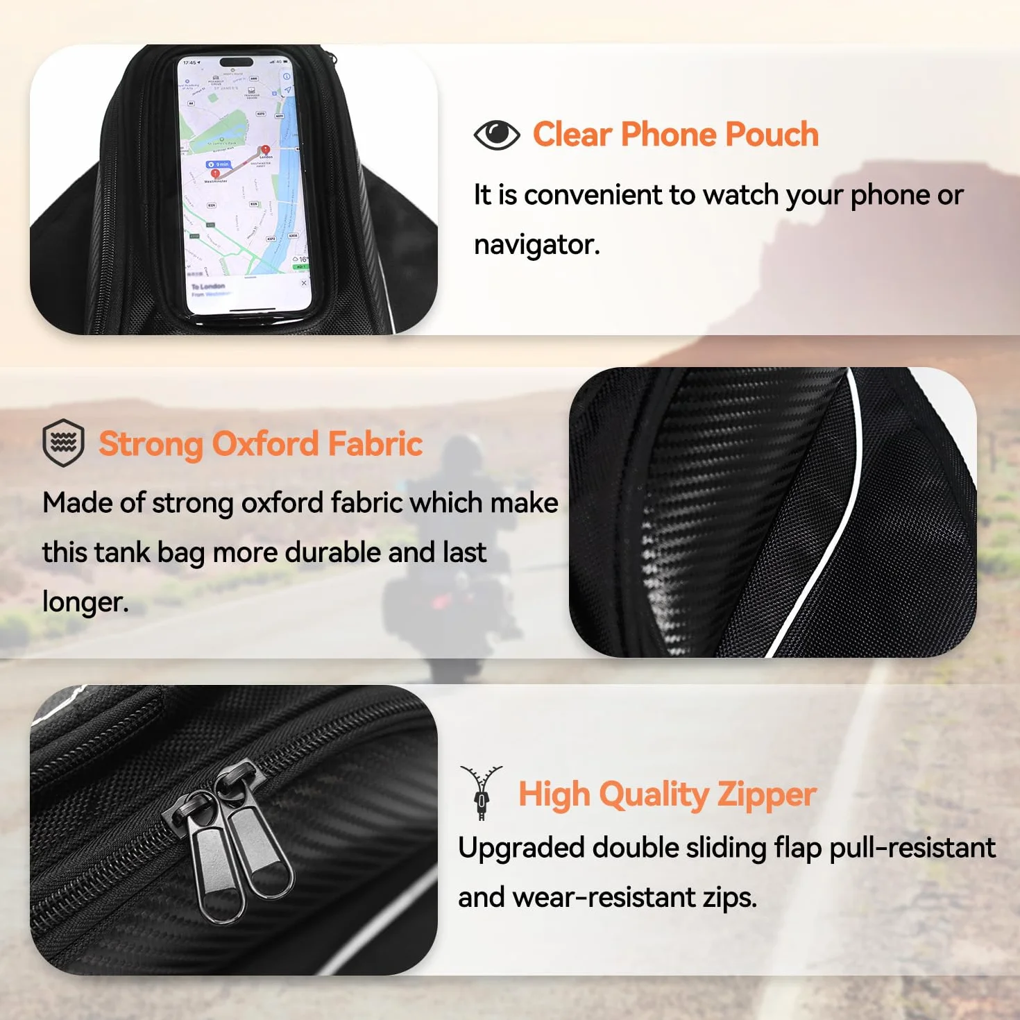 Oxford Borsa Serbatoio Motociclo Magnetica Forte per Honda Yamaha Suzuki Kawasaki Harley