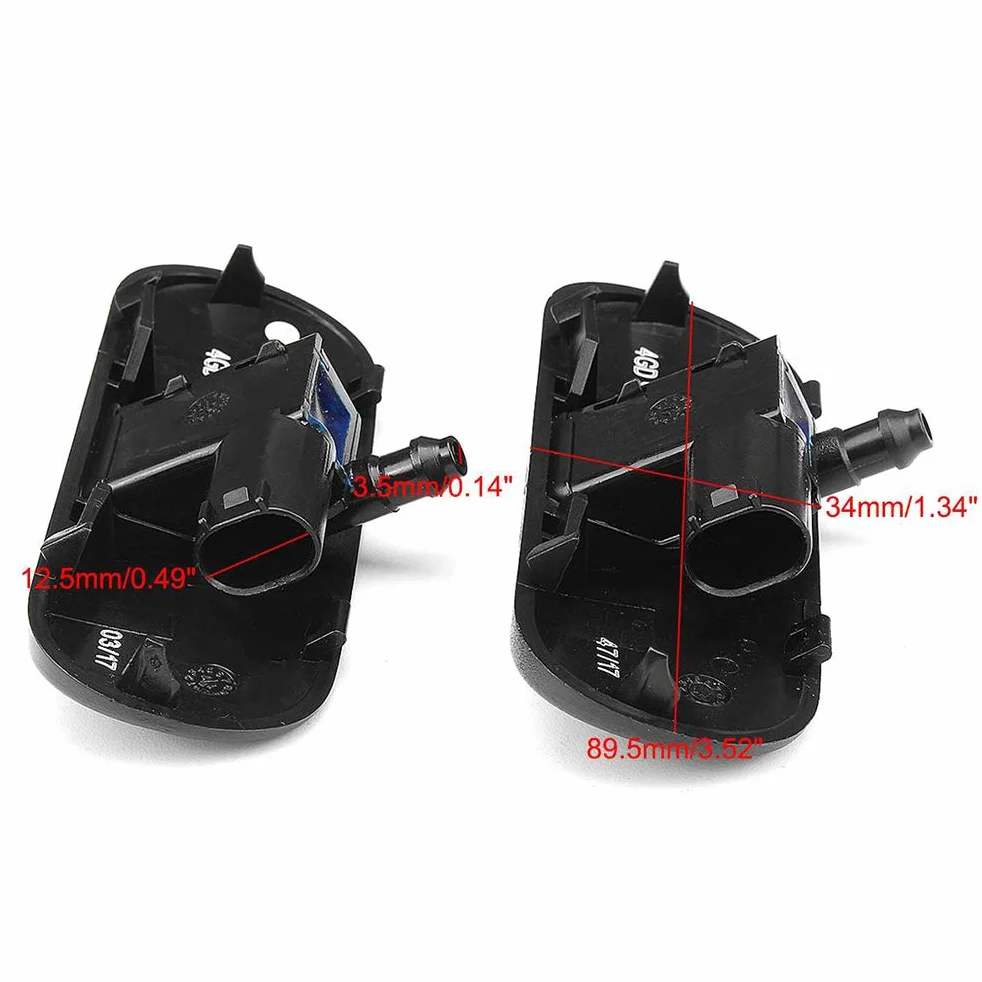 Ugello Lavacristallo per Audi A1 8X A4 B8 Q3 Q5 Q7 4L TT, 2 Pezzi, Plastica Nero