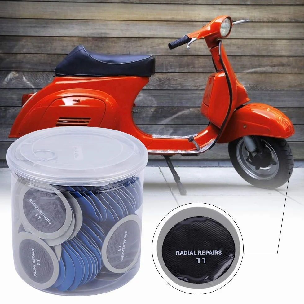 Toppe per Riparazione Foratura Pneumatici 120 Pezzi 43mm Gomma Naturale Patch a Freddo Tubeless Auto Bici
