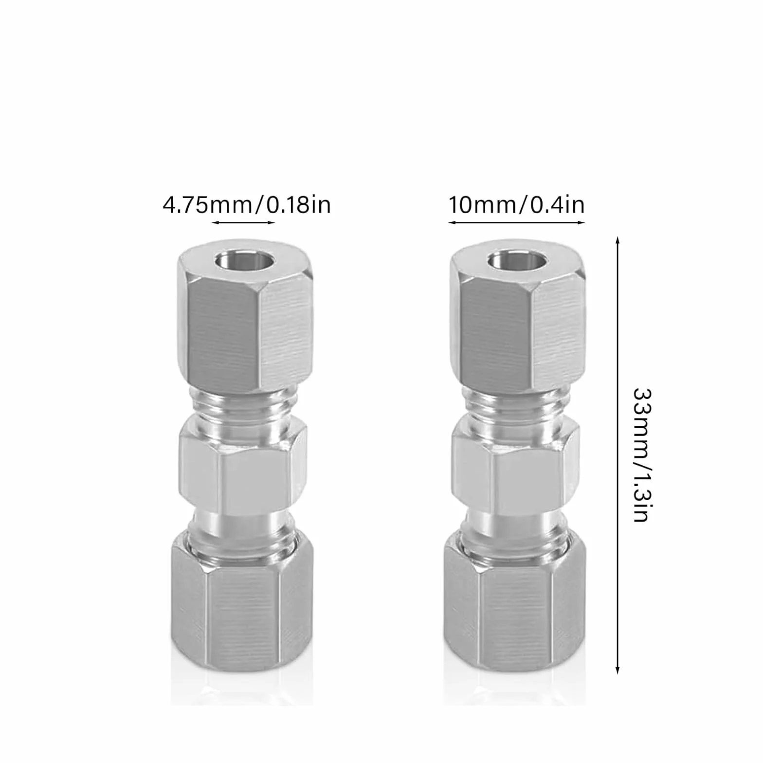 Connettori per linea del freno da 4,75 mm senza svasatura, doppio anello di taglio