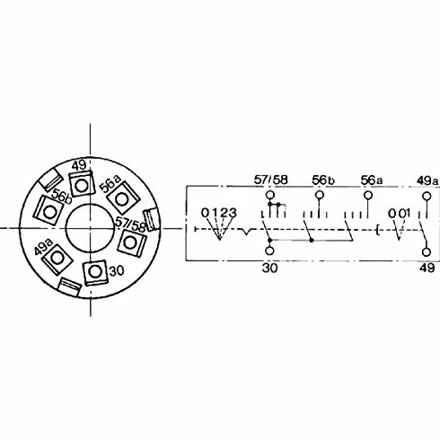 Commutatore luci e segnalatore acustico 12V 72,5x45 mm COBO