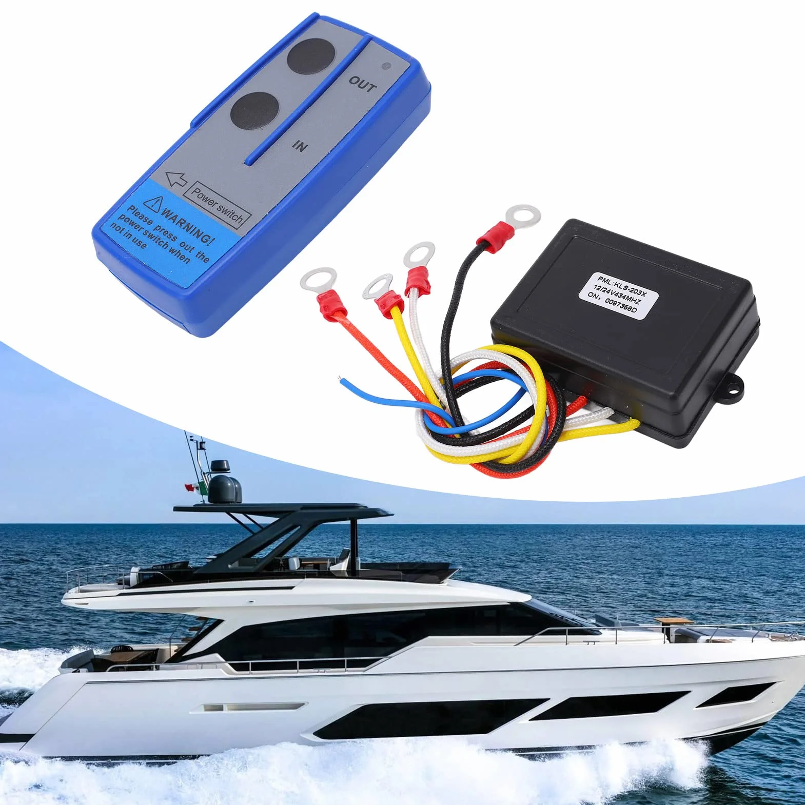 Aramox Universal Wireless Remote Control Kit for Winch 12V/24V 434MHz Receiver Truck ATV SUV