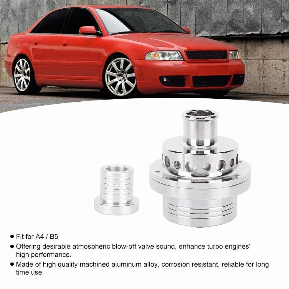 Qiilu Valvola di Soffiaggio Turbo BOV Sound Simulator Kit per A4/B5 Argento