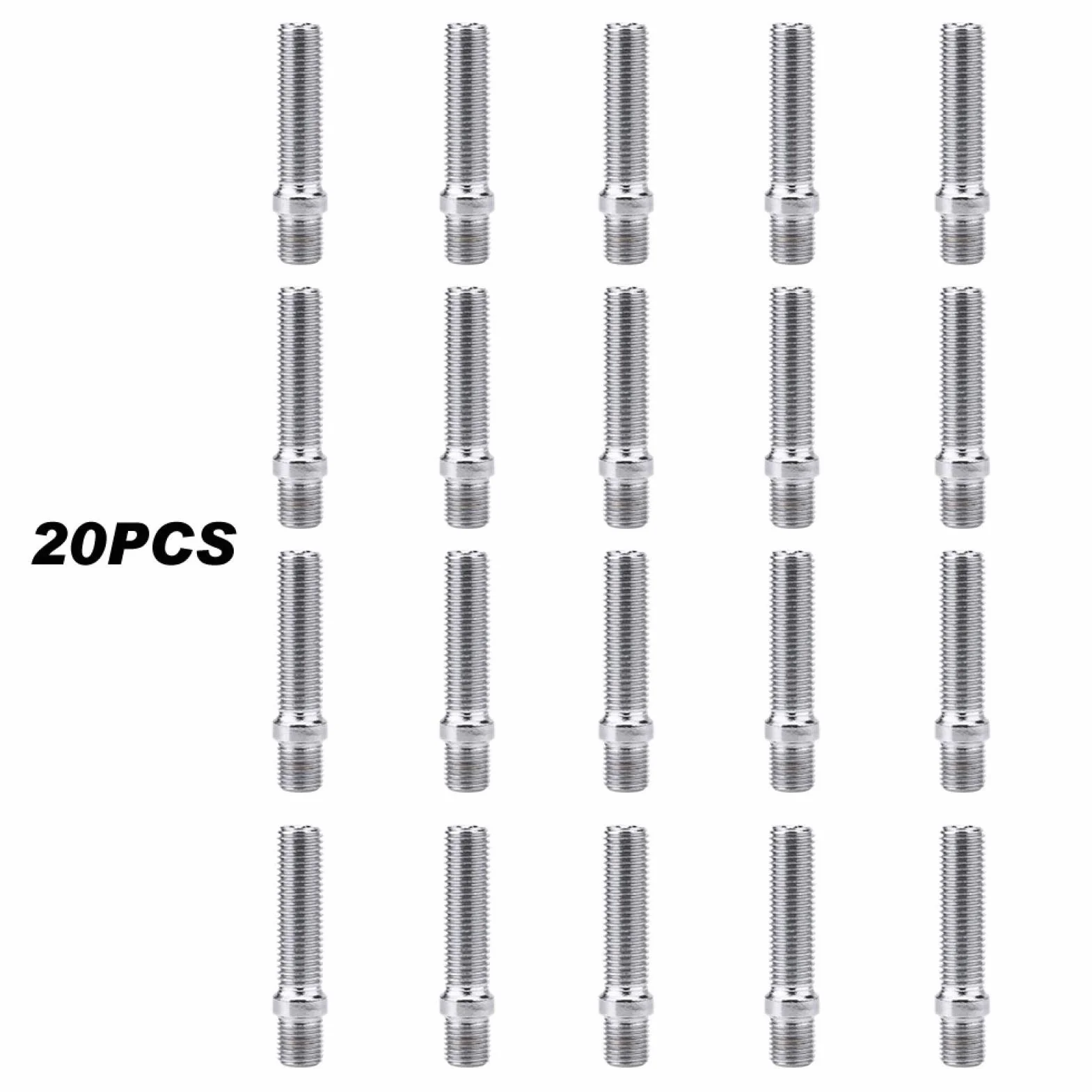 Ymiko 20PCS 12x1.5 Wheels Stud 50mm Extended Wheels Stud Conversion 12x1.5 a 12x1.5 Studs Screw Adapter Fit 1998-2008