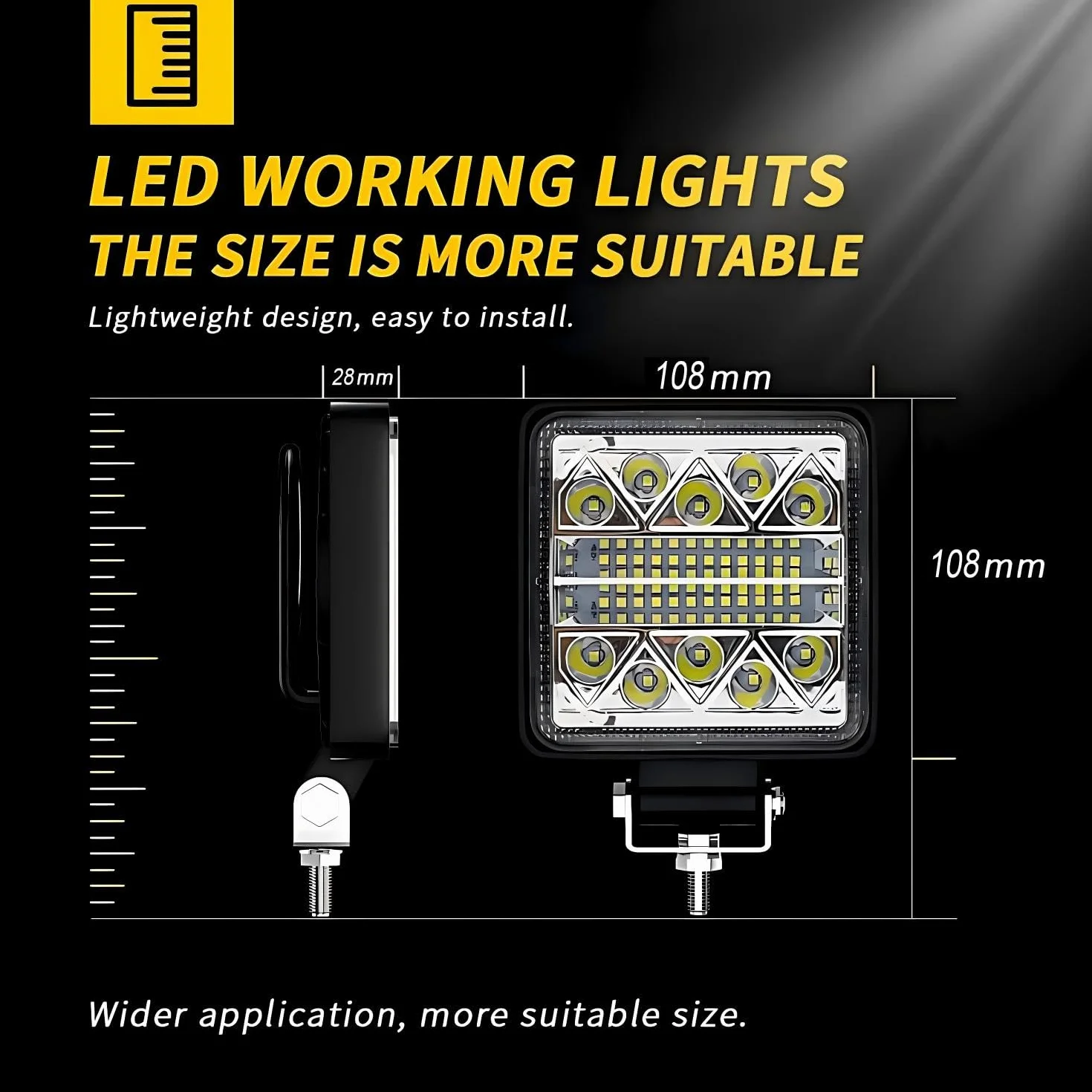 Faro da Lavoro a LED 2X102W 12V 24V per Trattore Camion Barca