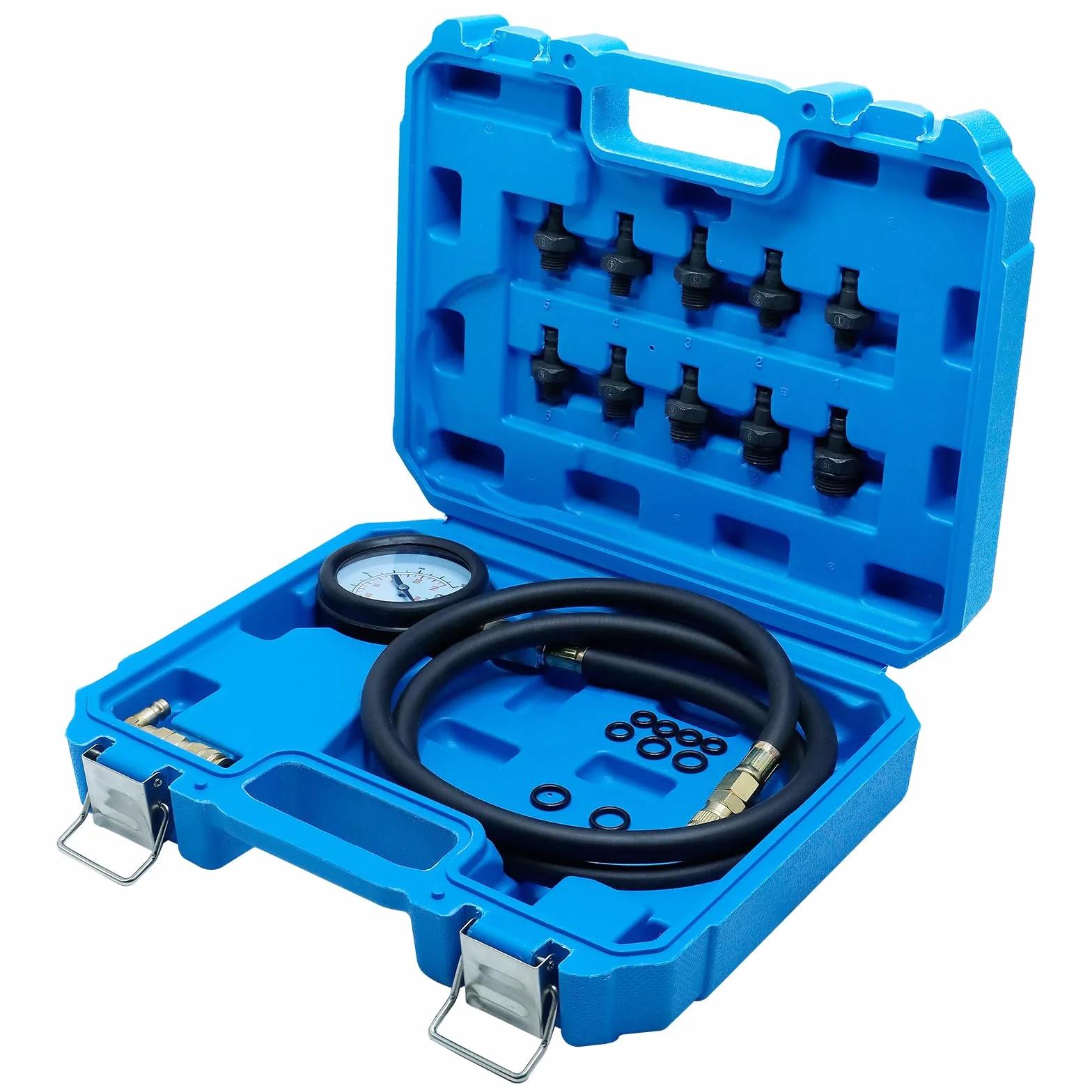 CCLIFE Set per Testare la Pressione della Benzina dell’Auto, Manometro per Carburante,0-10 bar, 0 – 140 PSI