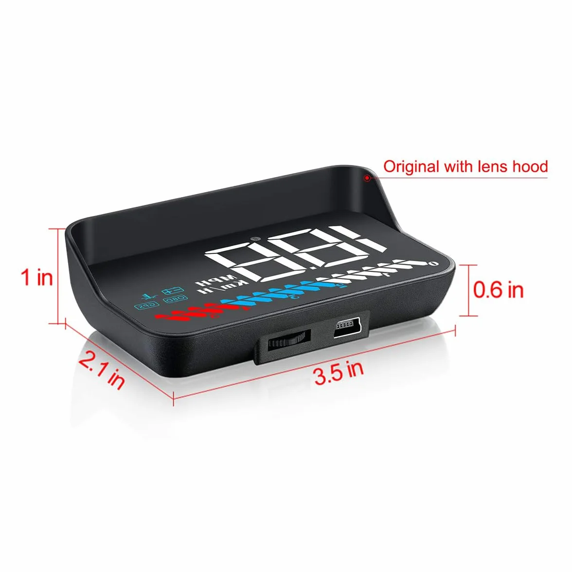 Head Up Display, Display HUD per Auto, GPS e OBD2, Head Up Display da 3,5 Pollici/Tachimetro per Auto/Misuratore della Temperatura dell'Acqua Allarmi di Sicurezza per la velocità del Motore